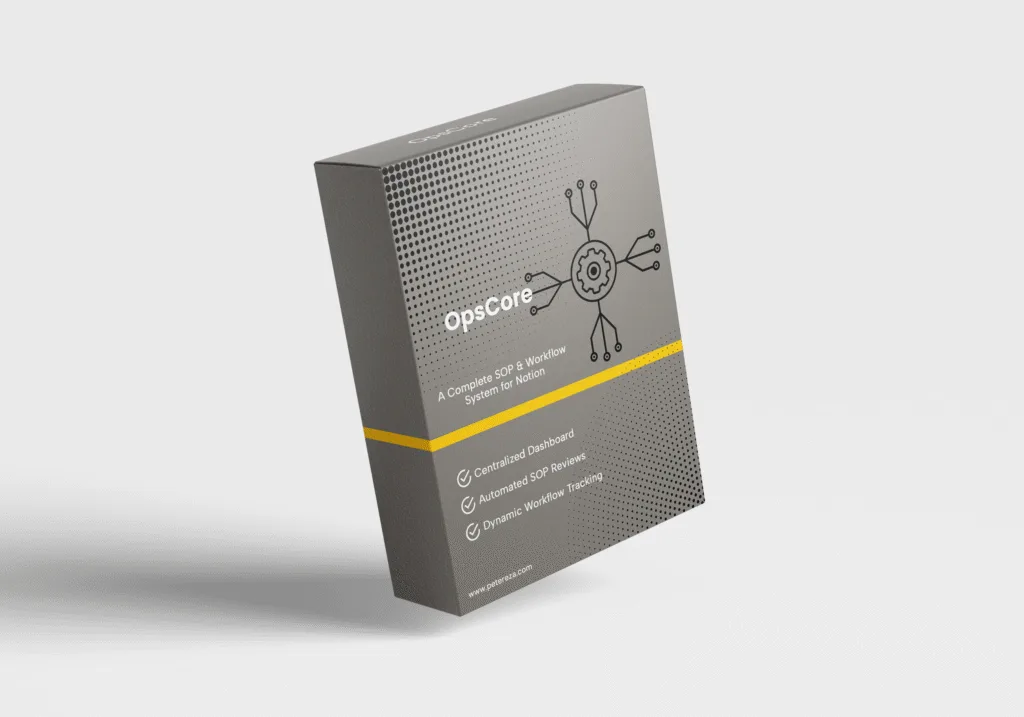 3D Box Mockup for Ops Hub - The Complete SOP & Workflow System for Notion.